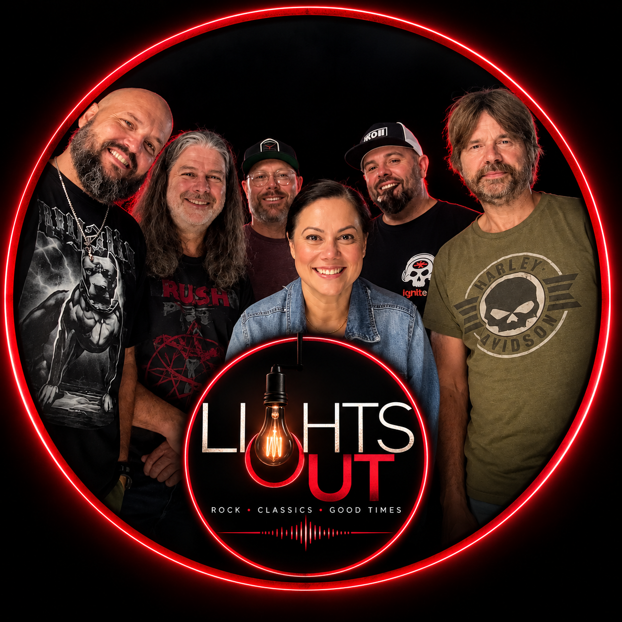Lights Out band with circular logo